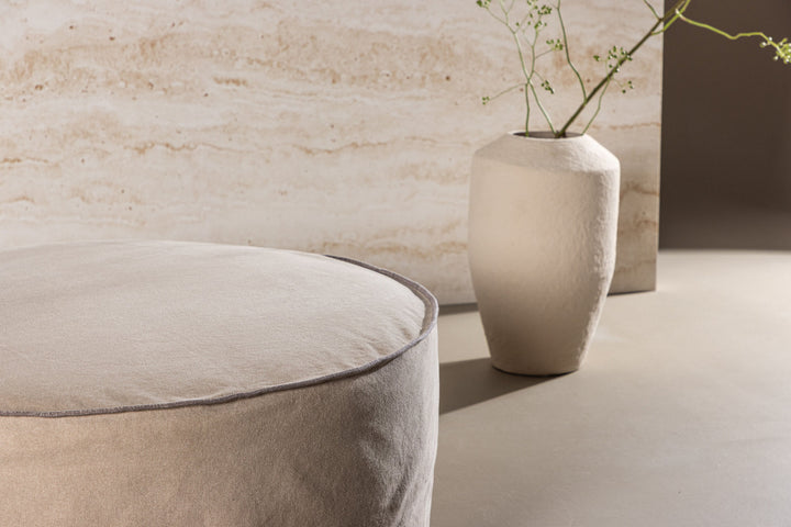 Vind Vindö Ottoman ⌀101 - Brown Linen /