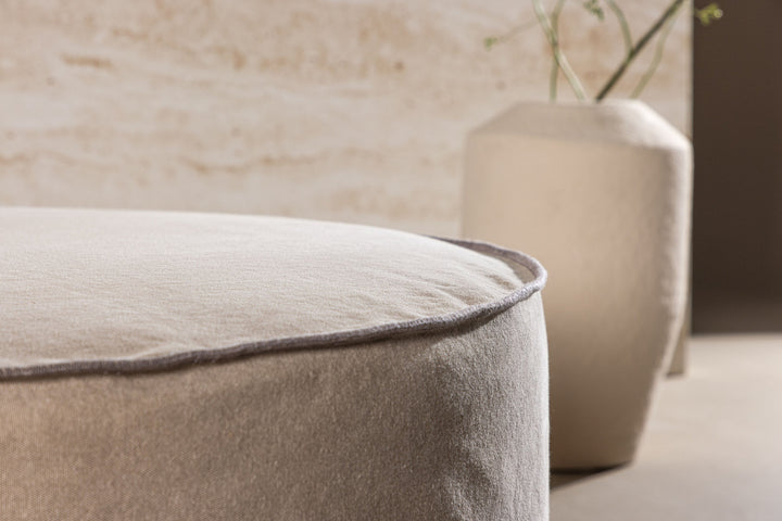 Vind Vindö Ottoman ⌀101 - Brown Linen /