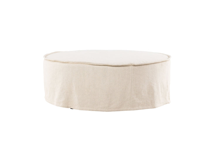 Vind Vindö Ottoman ⌀101 - Beige Linen /