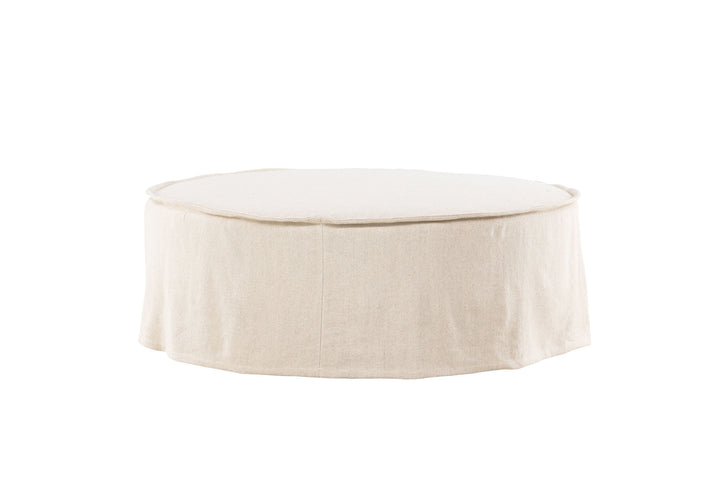 Vind Vindö Ottoman ⌀101 - Beige Linen /