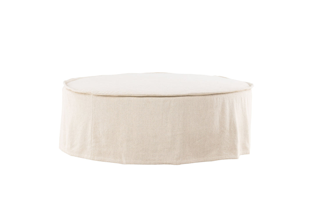 Vind Vindö Ottoman ⌀101 - Beige Linen /