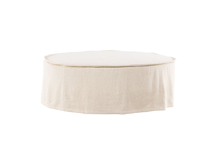 Vind Vindö Ottoman ⌀101 - Beige Linen /