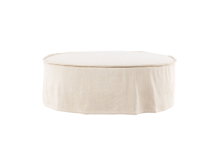 Vind Vindö Ottoman ⌀101 - Beige Linen /