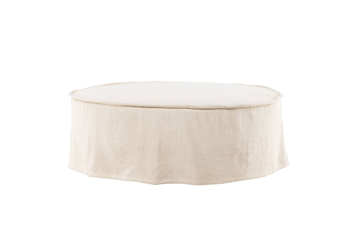 Vind Vindö Ottoman ⌀101 - Beige Linen /