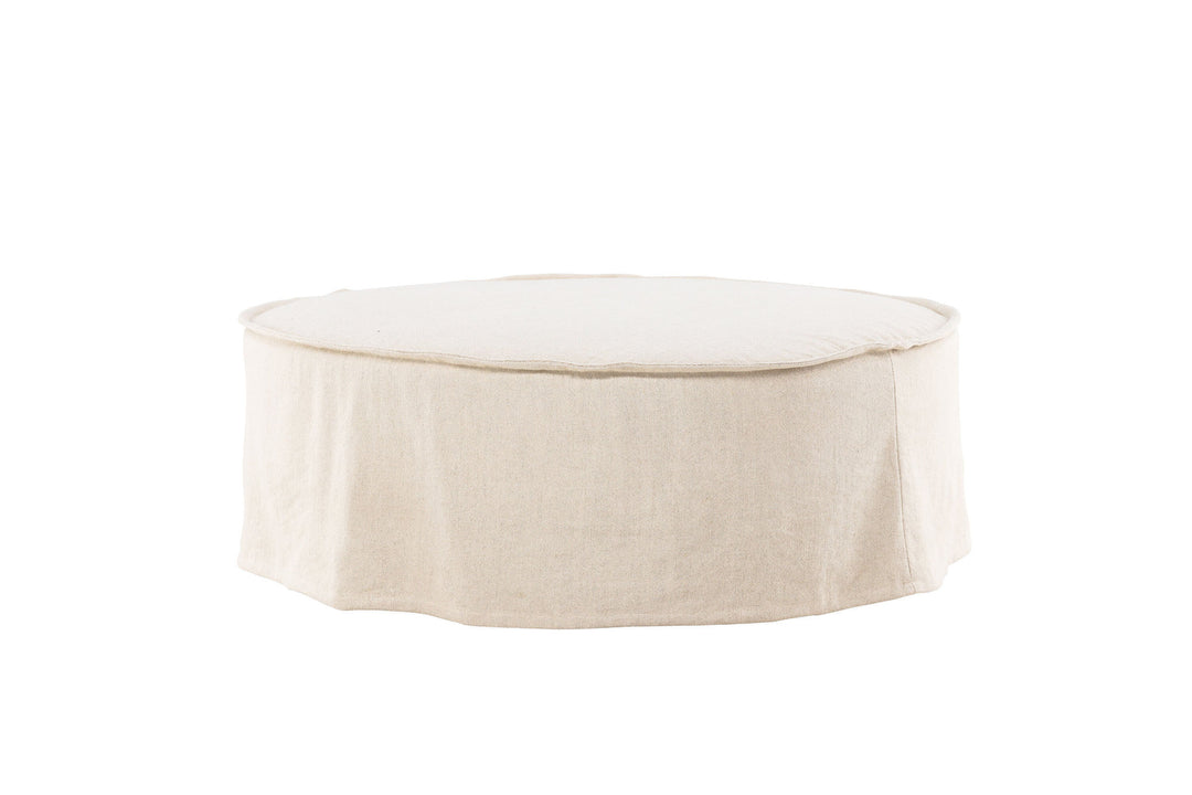 Vind Vindö Ottoman ⌀101 - Beige Linen /