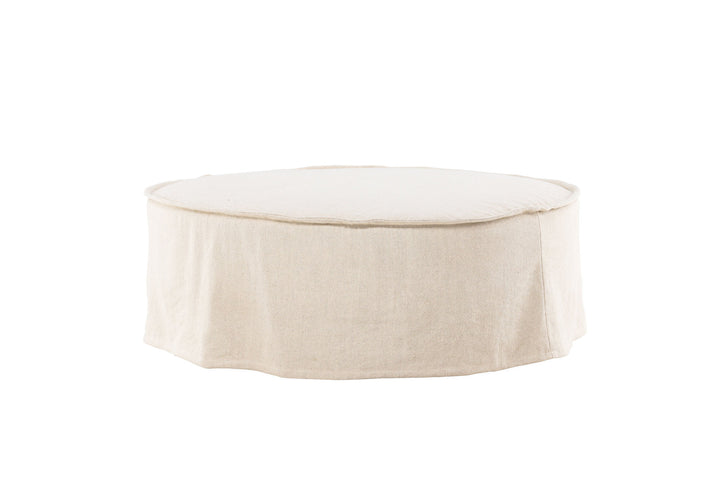 Vind Vindö Ottoman ⌀101 - Beige Linen /
