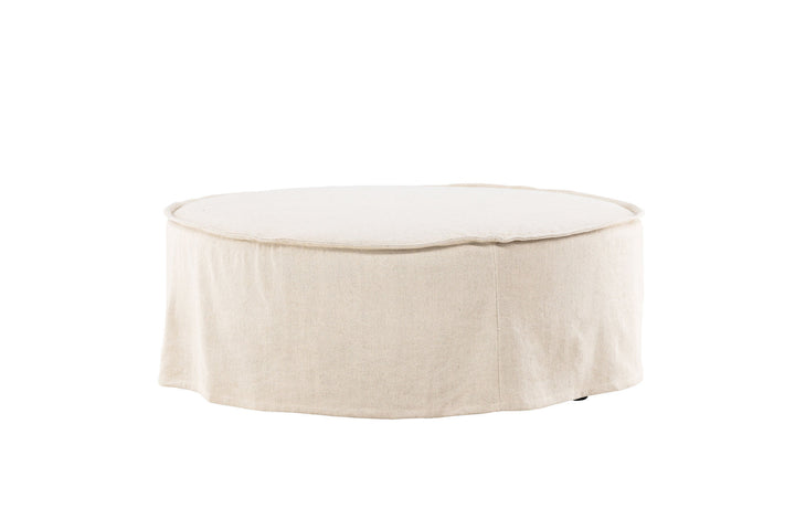 Vind Vindö Ottoman ⌀101 - Beige Linen /