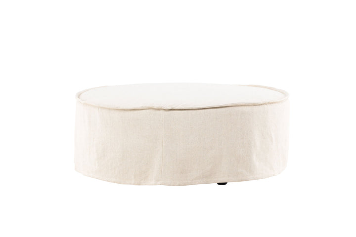 Vind Vindö Ottoman ⌀101 - Beige Linen /