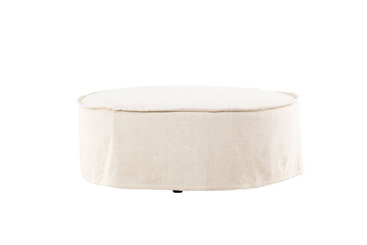 Vind Vindö Ottoman ⌀101 - Beige Linen /