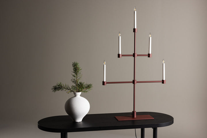 Venture Home Avoriaz Table Lamp - Dark Red /  Metal