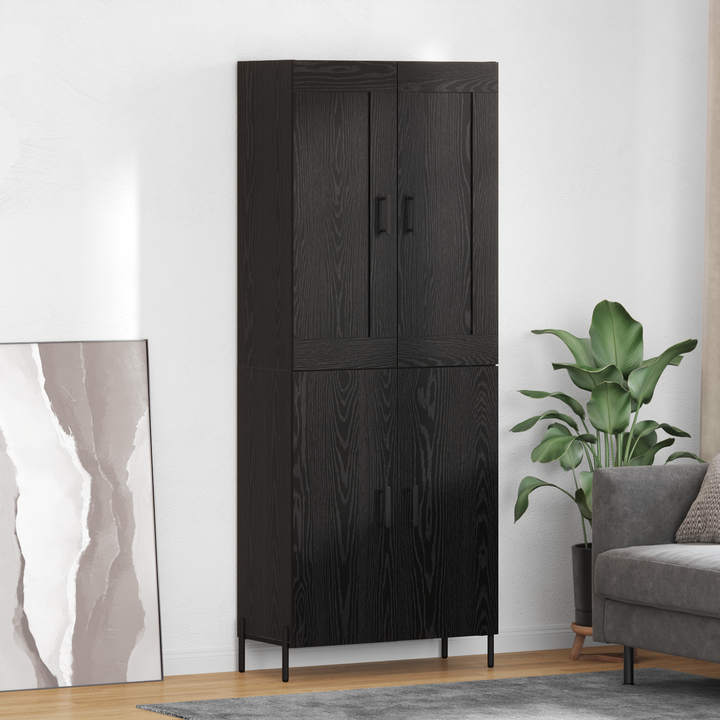 Highboard 2 pcs Sort eg Konstrueret træ