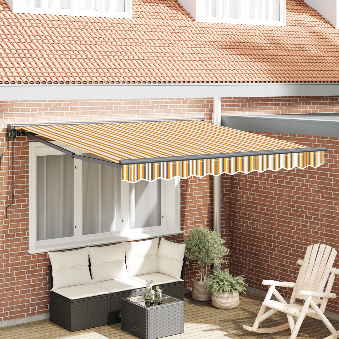 Markiseramme Gul og Grå 350 x 250 cm Polyester med PU belægning