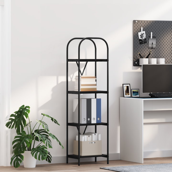 Bogreol Sort eg 40 x 30 x 146 cm Konstrueret træ