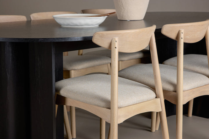 Venture Home Tyresö Table 100x220 cm - Black with Ven Chair  - Whitewash