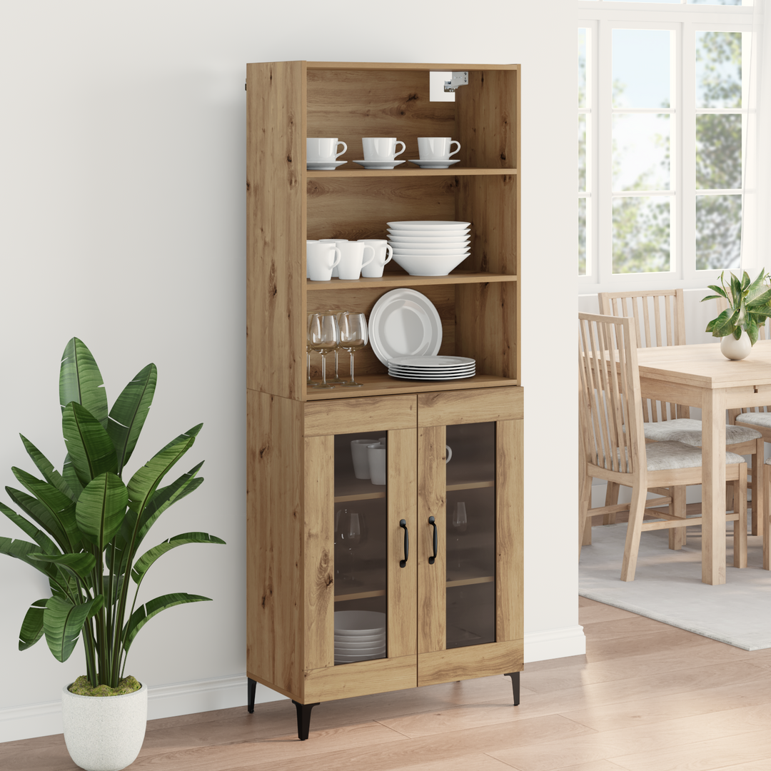 Highboard Artisan Egetræ 69,5 x 34 x 180 cm Konstrueret træ