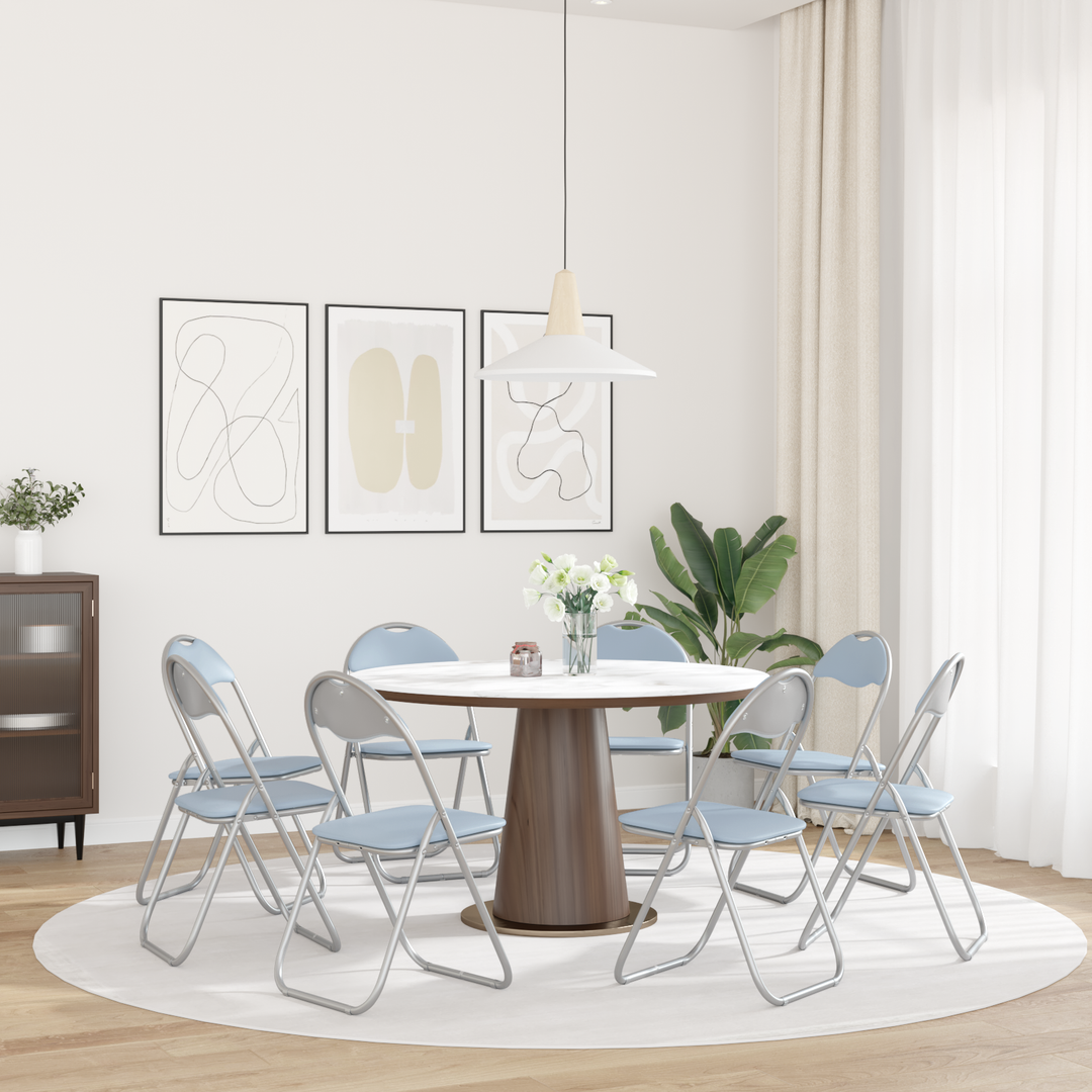 Sammenklappelig stol 8 pcs Grå 48 x 43,5 x 81 cm Faux læder