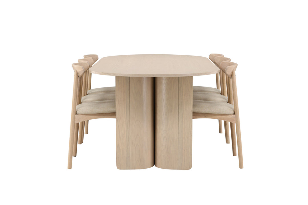Venture Home Tyresö Table 100x220 cm - Whitewash with Ven Chair - Whitewash