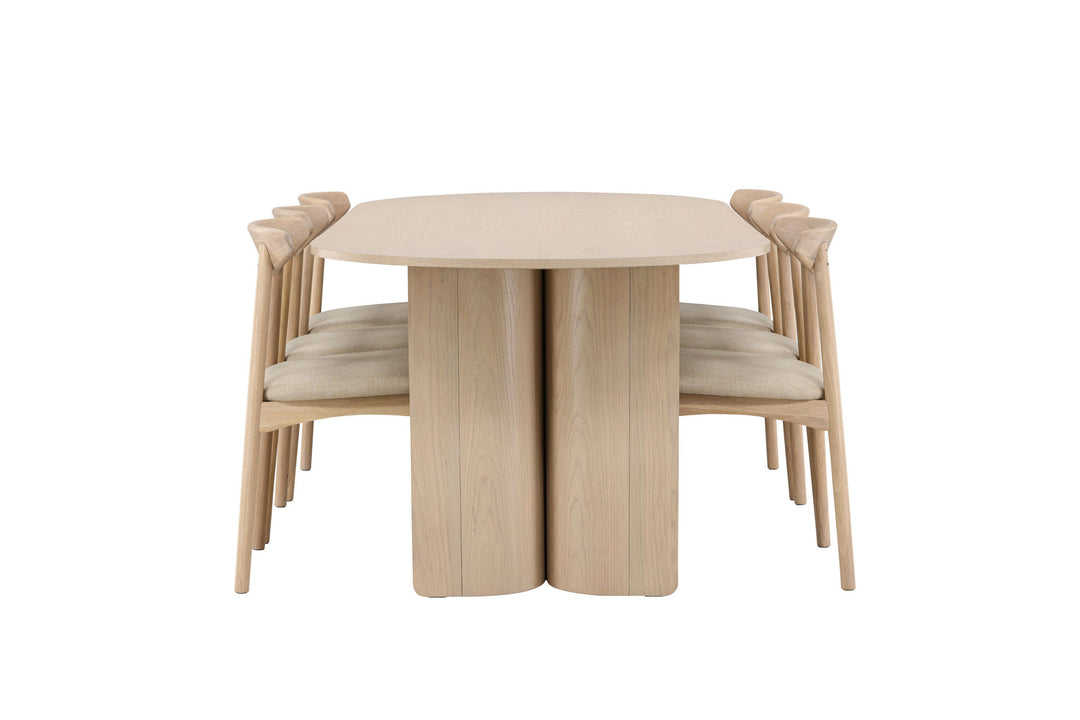 Venture Home Tyresö Table 100x220 cm - Whitewash with Ven Chair - Whitewash