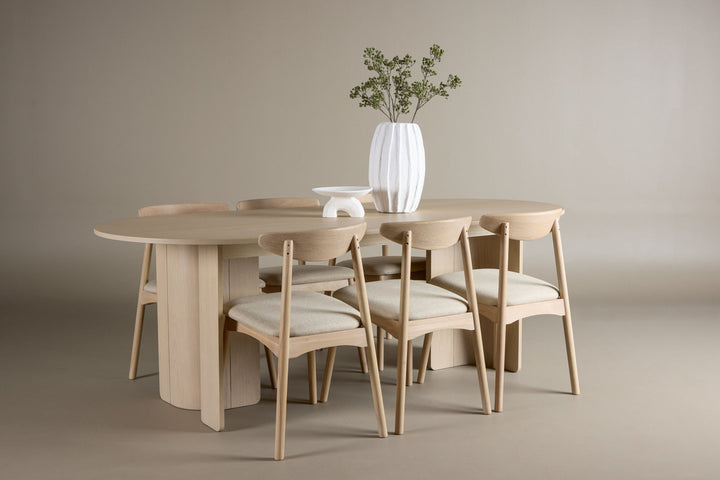 Venture Home Tyresö Table 100x220 cm - Whitewash with Ven Chair - Whitewash