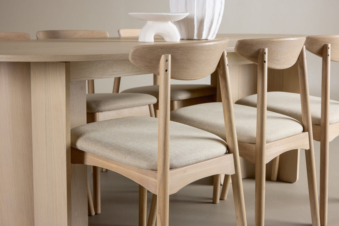 Venture Home Tyresö Table 100x220 cm - Whitewash with Ven Chair - Whitewash