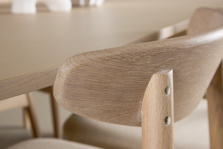 Venture Home Tyresö Table 100x220 cm - Whitewash with Ven Chair - Whitewash