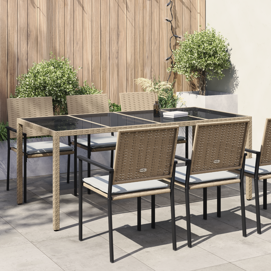 Havemøbel Bord Beige 190 x 90 x 75 cm polyrattan