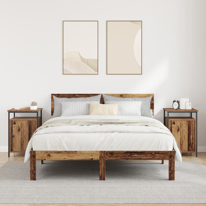 Natskab 2 pcs Gammelt træ 40 x 42 x 60cm Konstrueret træ