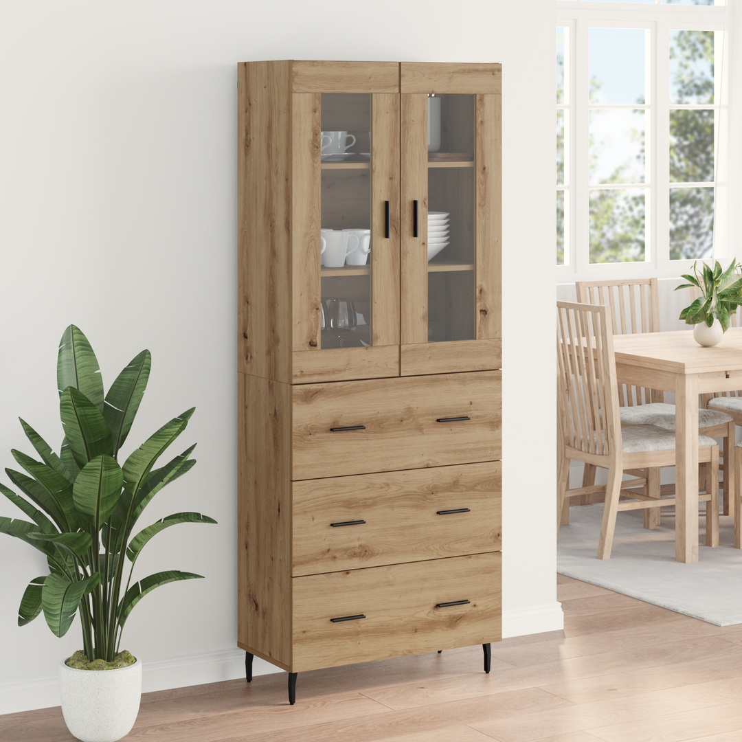 Highboard med skuffe 2 pcs Artisan Egetræ Konstrueret træ