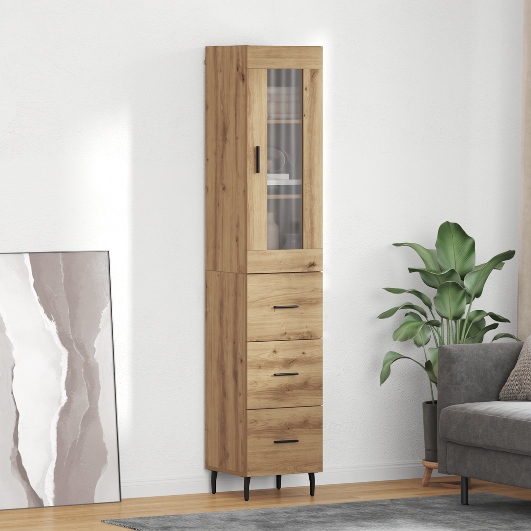 Highboard Artisan Egetræ 34,5 x 34 x 180 cm Konstrueret træ
