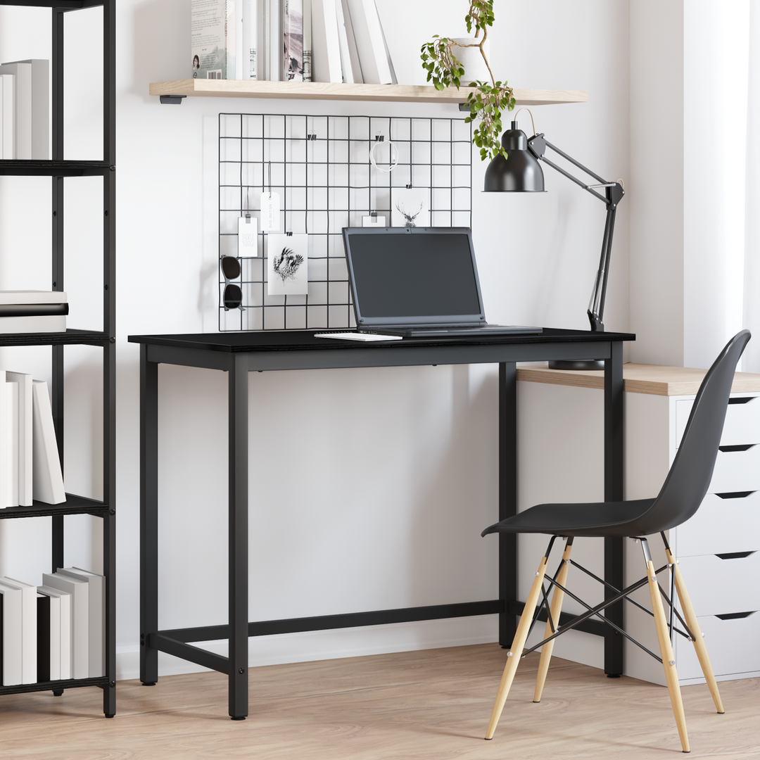 bord Sort eg 80 x 50 x 76,5 cm Ingeniørtræ og stål