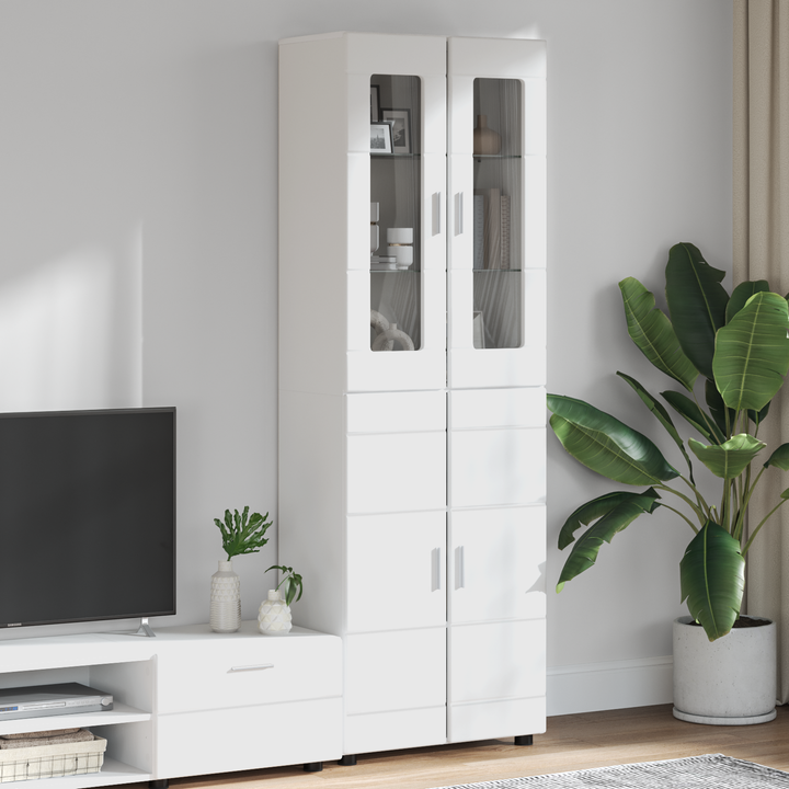 Highboard med dør FLORIN Hvid 60 x 35 x 182 cm Konstrueret træ