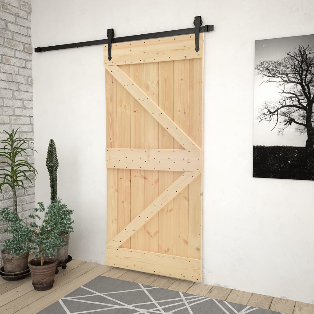 Dør NARVIK Naturfarvet 80 x 210 cm Massivt Fyrretræ