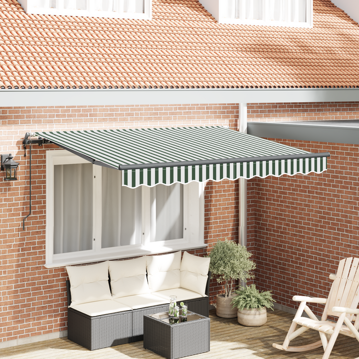 Utrækkelig Markise Grøn 350 x 200 cm Stof