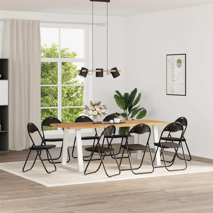 Sammenklappelig stol 8 pcs Sort 48 x 43,5 x 81 cm Faux læder