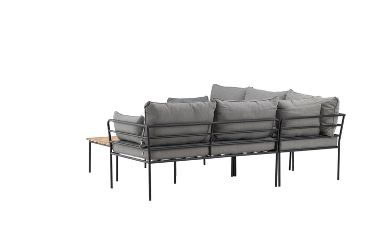 Venture Home Penh Balcony Corner Sofa - Black / Acacia