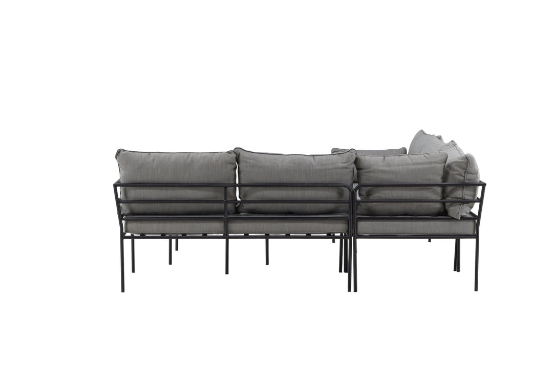 Venture Home Penh Balcony Corner Sofa - Black / Acacia