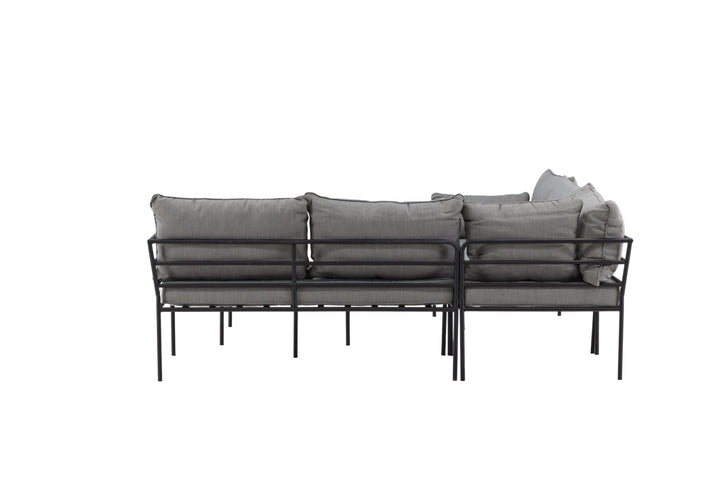 Venture Home Penh Balcony Corner Sofa - Black / Acacia