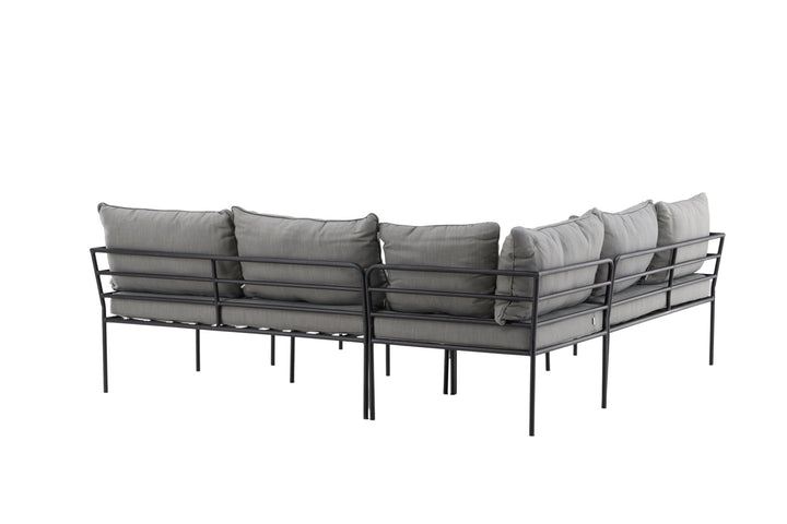 Venture Home Penh Balcony Corner Sofa - Black / Acacia