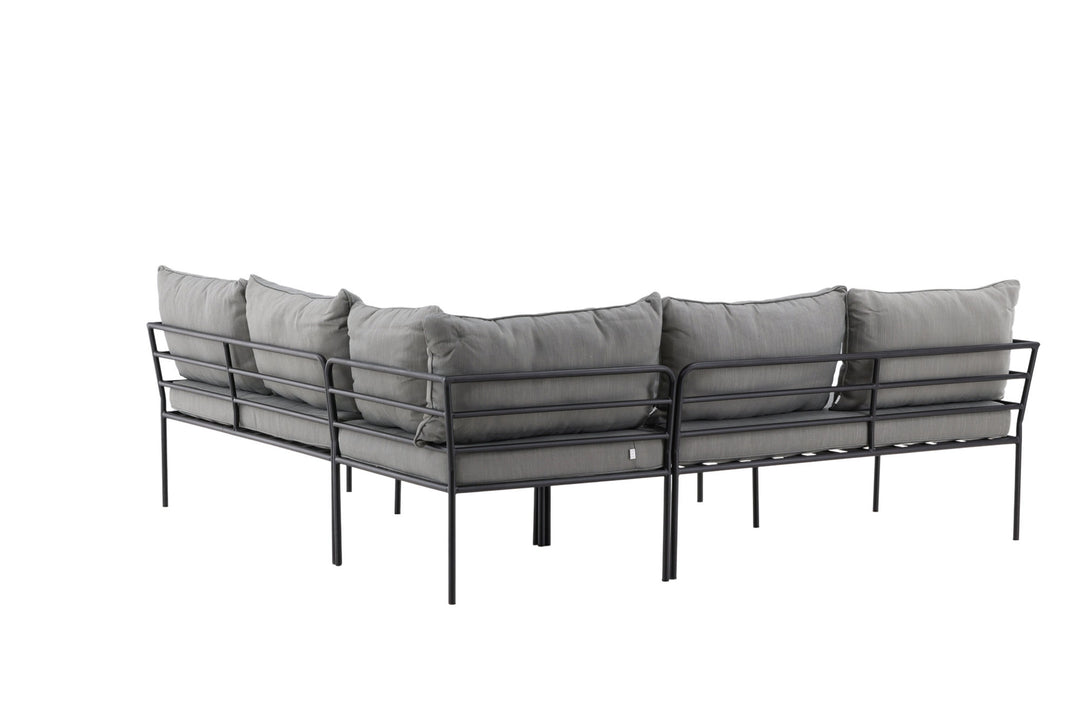 Venture Home Penh Balcony Corner Sofa - Black / Acacia