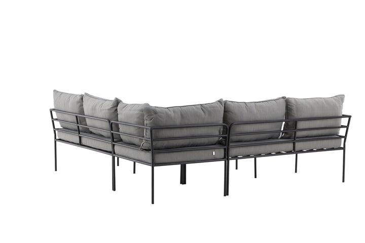 Venture Home Penh Balcony Corner Sofa - Black / Acacia