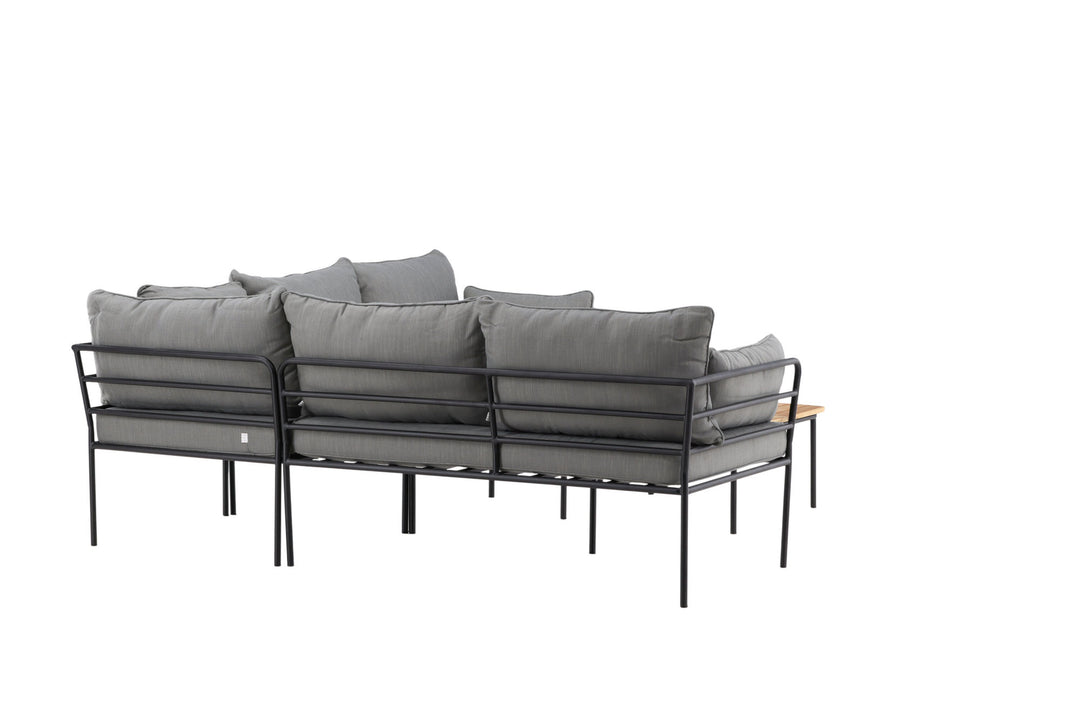 Venture Home Penh Balcony Corner Sofa - Black / Acacia
