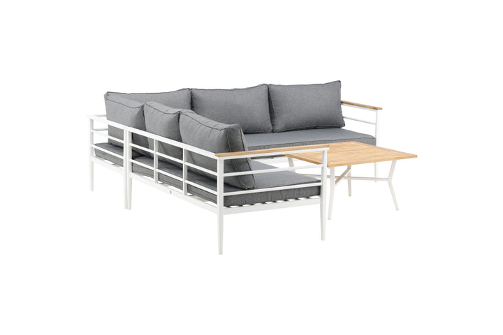 Venture Home Mexico Corner Sofa - White Alu / Teak