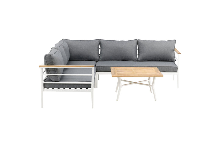 Venture Home Mexico Corner Sofa - White Alu / Teak
