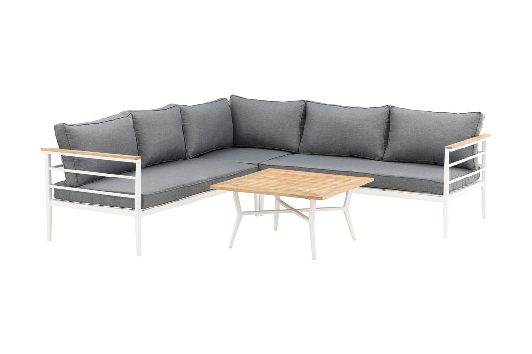 Venture Home Mexico Corner Sofa - White Alu / Teak