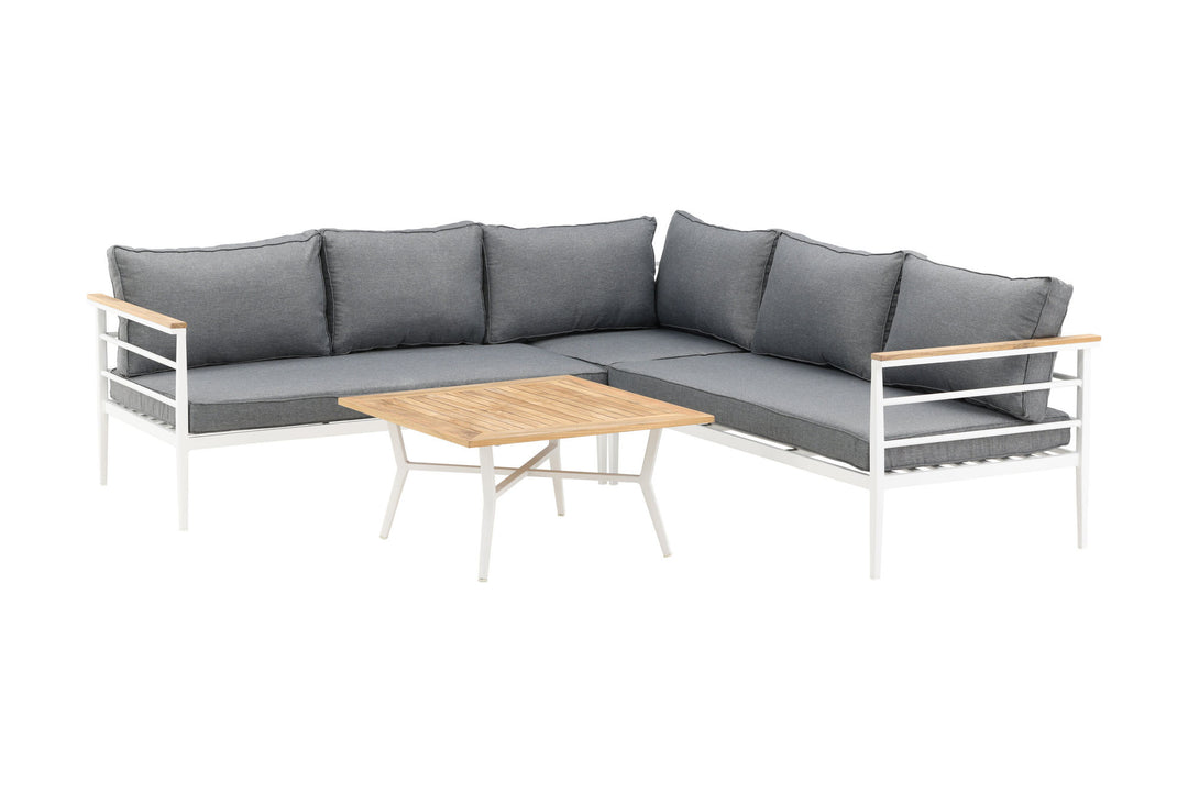 Venture Home Mexico Corner Sofa - White Alu / Teak