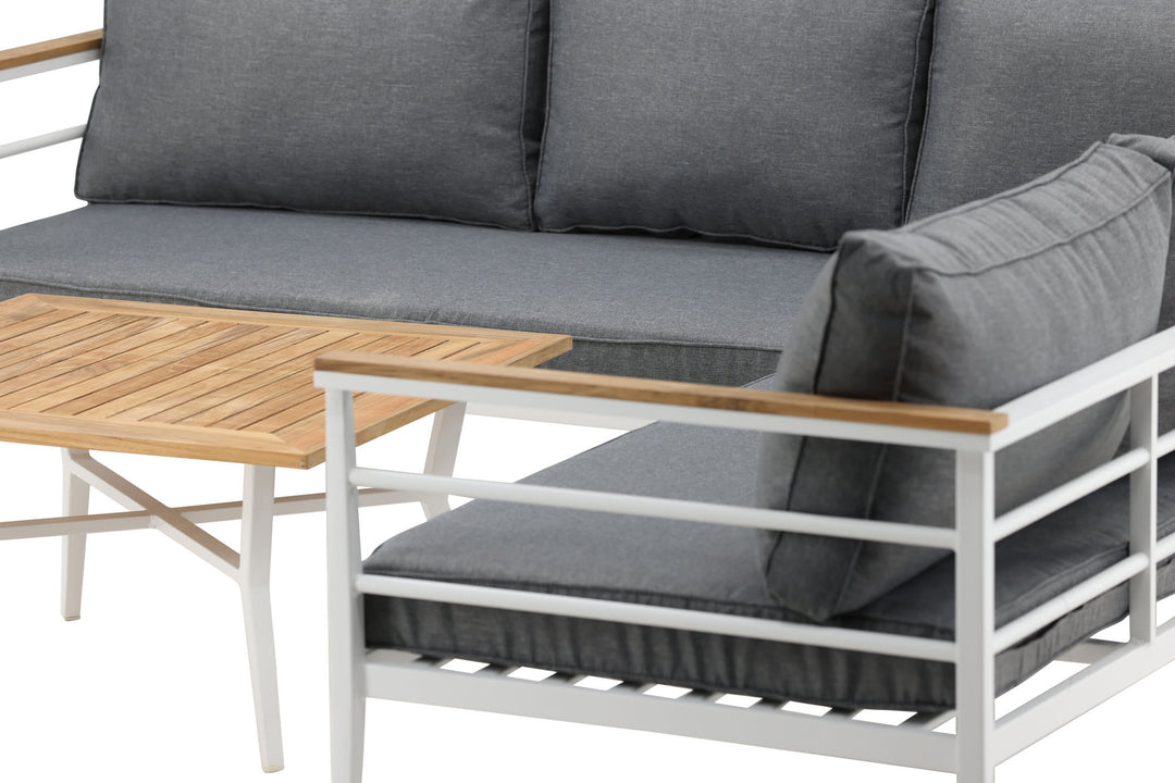 Venture Home Mexico Corner Sofa - White Alu / Teak