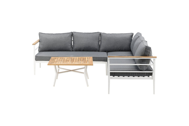 Venture Home Mexico Corner Sofa - White Alu / Teak