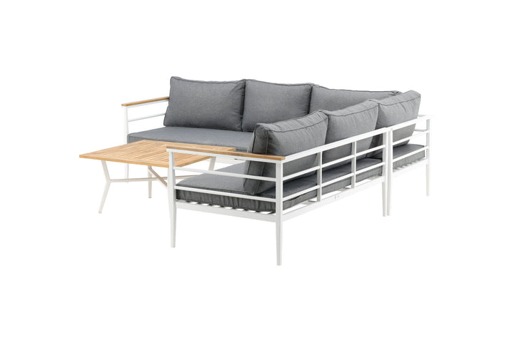 Venture Home Mexico Corner Sofa - White Alu / Teak