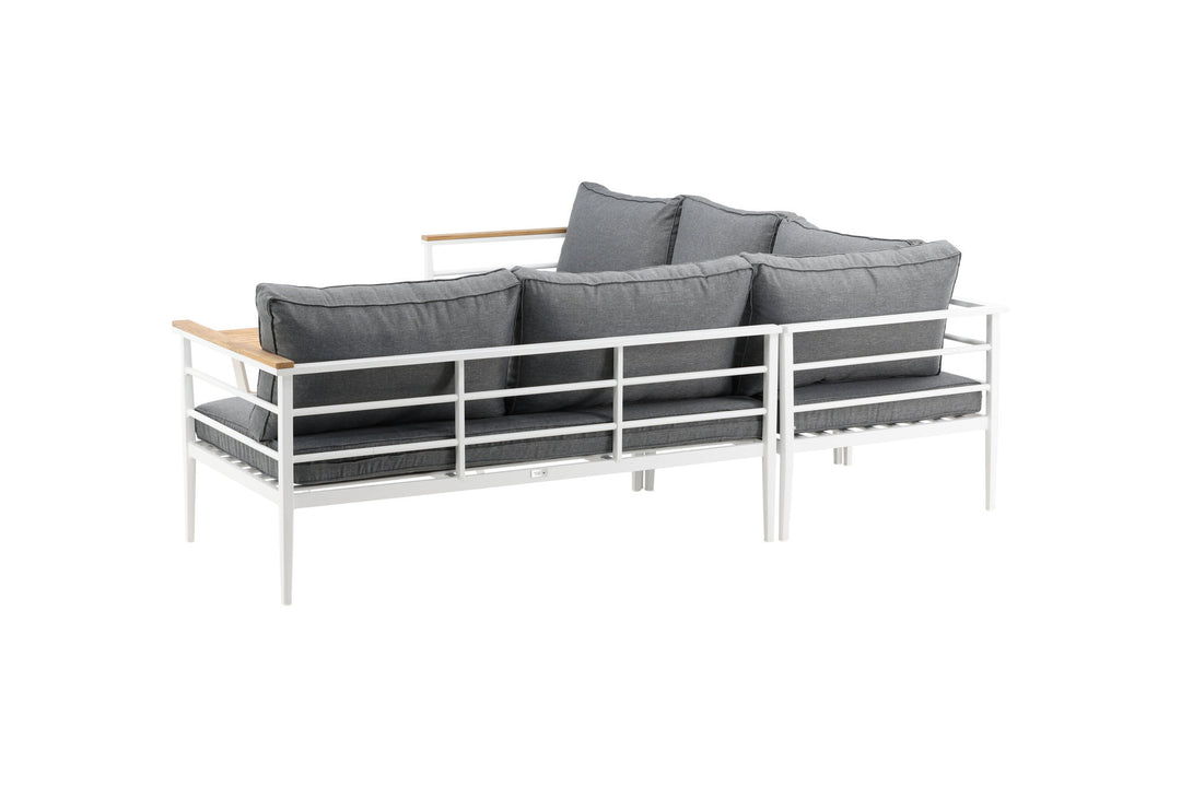 Venture Home Mexico Corner Sofa - White Alu / Teak