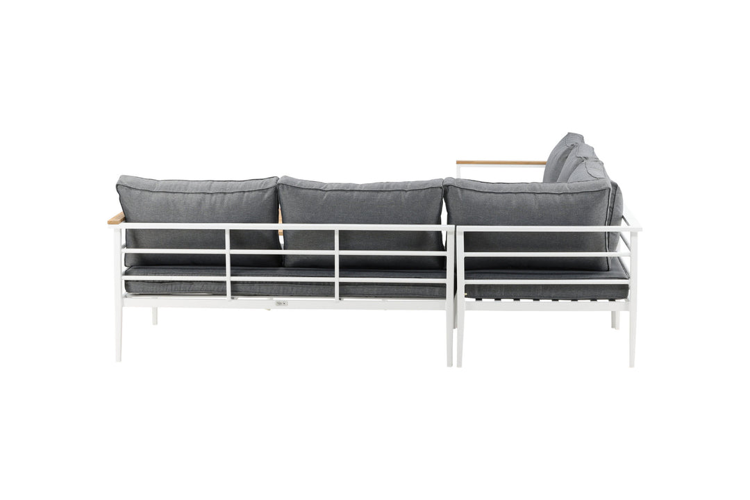 Venture Home Mexico Corner Sofa - White Alu / Teak